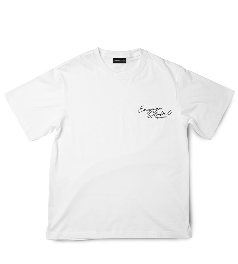 Engage Script Oversized T-Shirt (White)