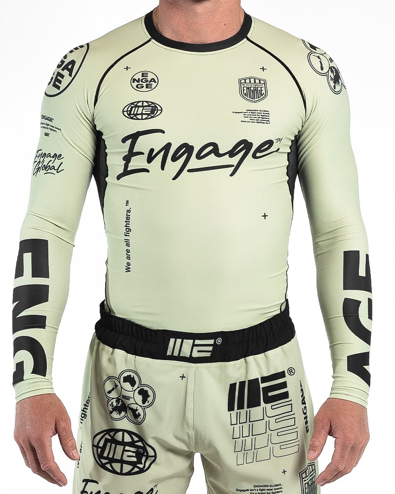 Engage Billboard Long Sleeve Rash Guard - Sand