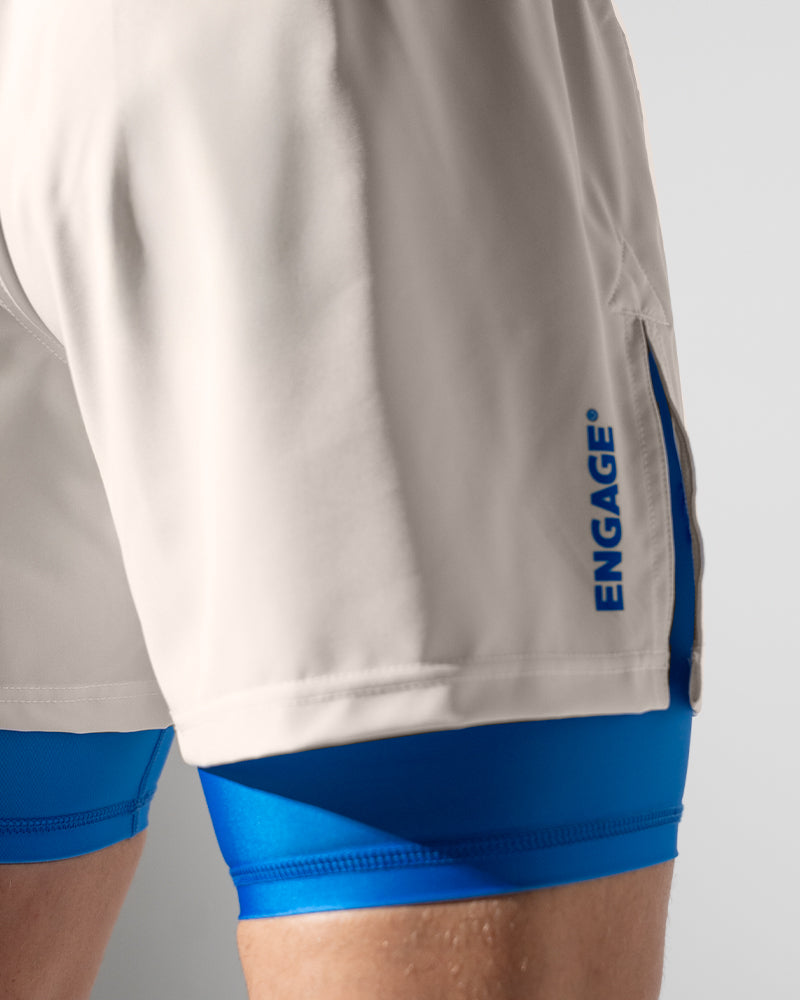 Invictus (Ivory Blue) 2-in-1 Hybrid Shorts