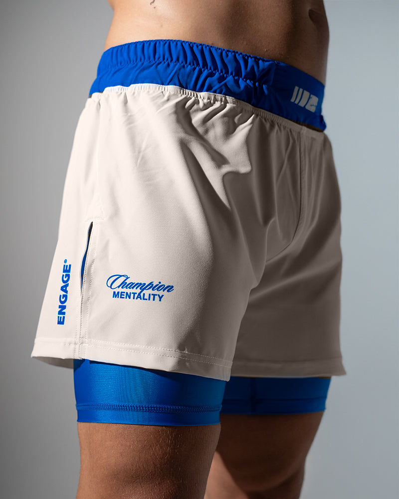 Invictus (Ivory Blue) 2-in-1 Hybrid Shorts