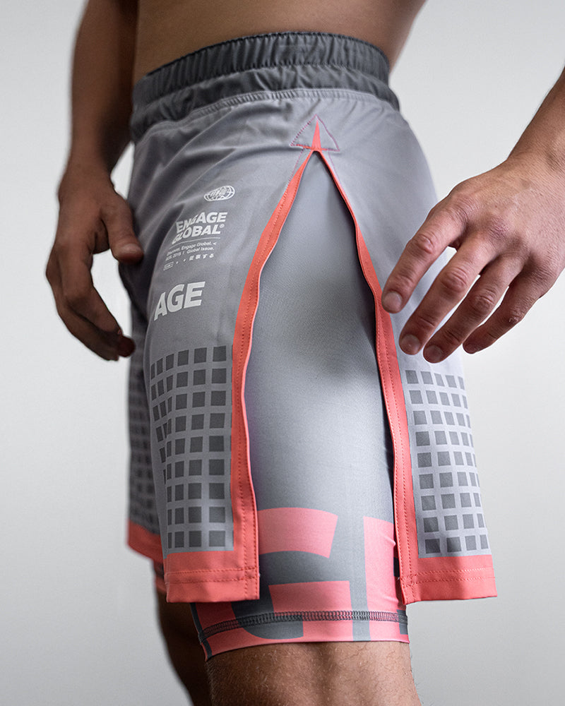 Grid Tech (Grey) 2-in-1 Gladiator Shorts