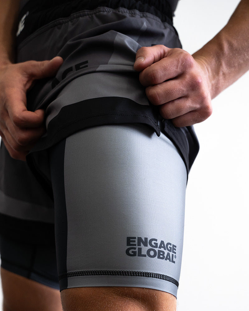 Engage Iron Grey 2-in-1 Hybrid Shorts