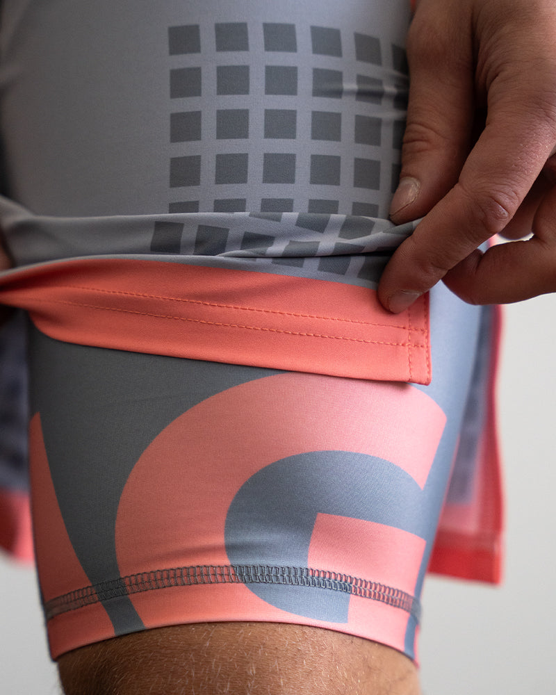 Grid Tech (Grey) 2-in-1 Hybrid Shorts