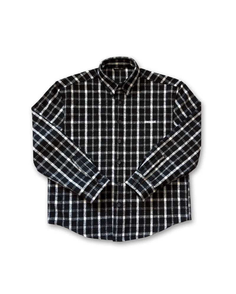 Engage Wordmark Flannel Shirt (Black/White)