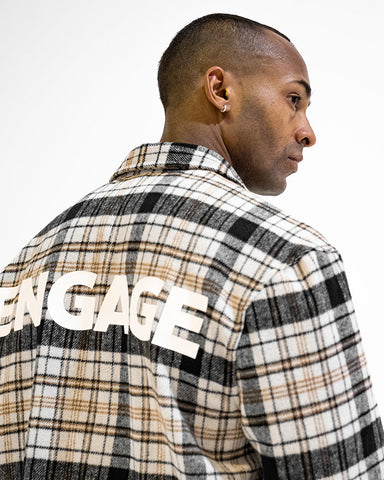 ENGAGE Wordmark Flannel Shirt (Brown/Black)