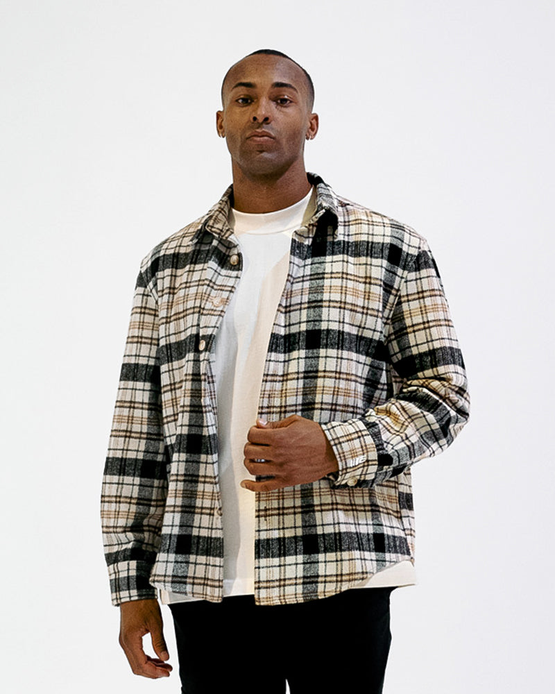 ENGAGE Wordmark Flannel Shirt (Brown/Black)