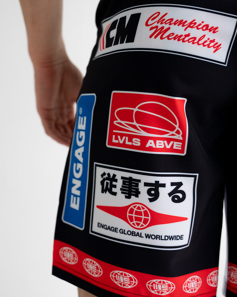 Racer (Black) MMA Grappling Shorts
