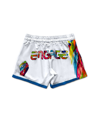 Engage Higher Lion MMA Hybrid Shorts White