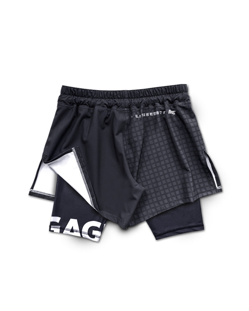 Grid Tech (Black) 2-in-1 Hybrid Shorts