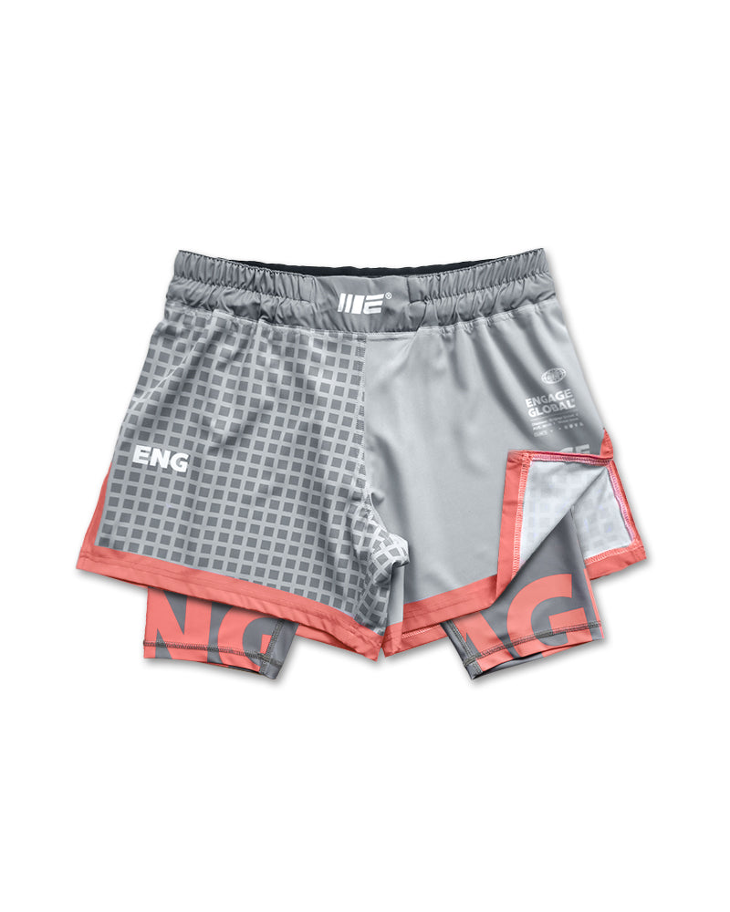 Grid Tech (Grey) 2-in-1 Hybrid Shorts