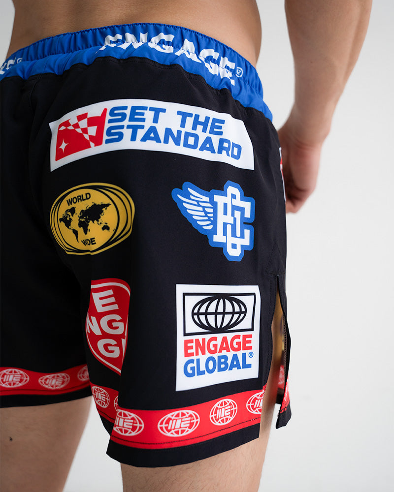 Racer (Black) MMA Hybrid Shorts