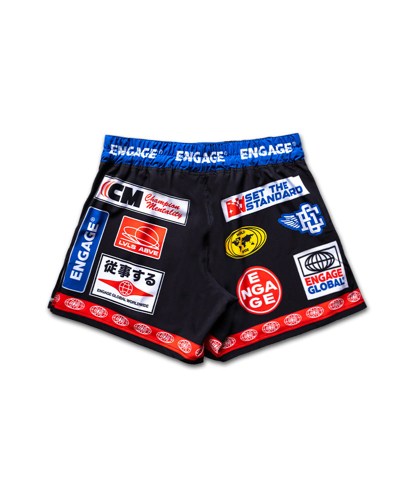Racer (Black) MMA Hybrid Shorts