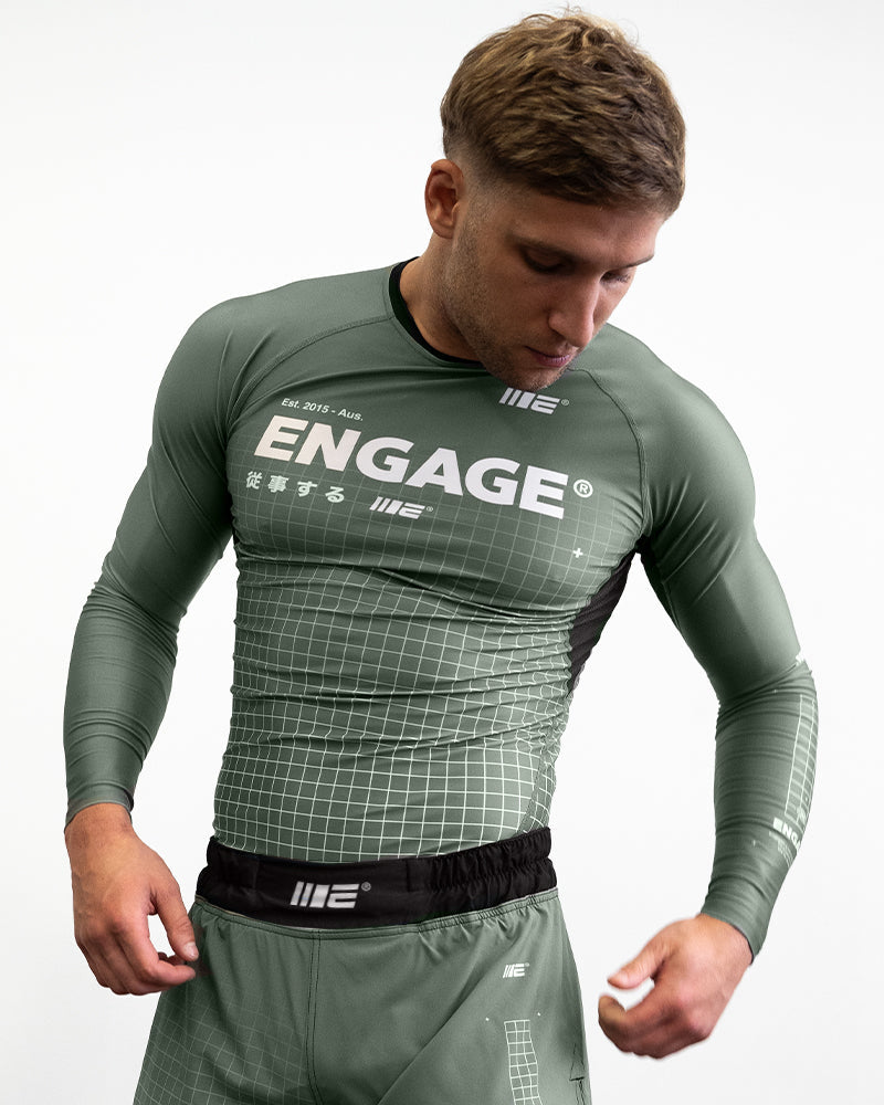 Olive Graph Long Sleeve Rash Guard