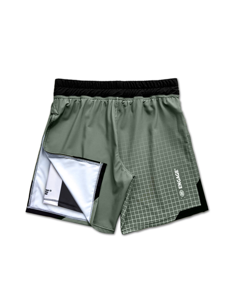 Olive Graph (Olive) 2-in-1 Gladiator Shorts