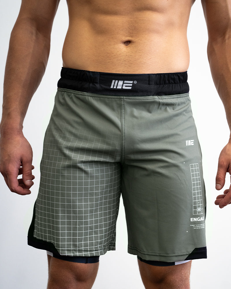 Olive Graph (Olive) 2-in-1 Gladiator Shorts