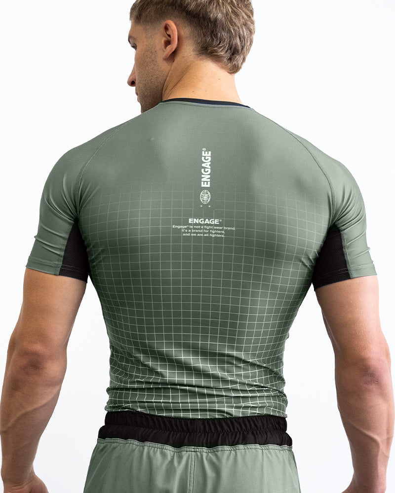 Olive Graph Short Sleeve Rash Guard