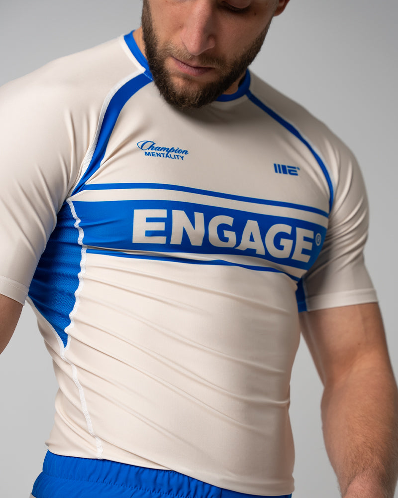 Invictus (Ivory Blue) Short Sleeve Rash Guard
