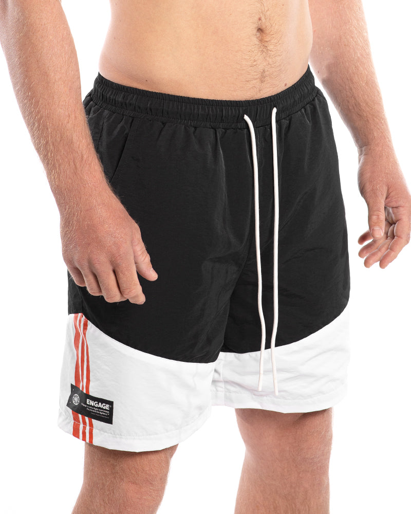 Engage Casual Block Shorts (Black/White)