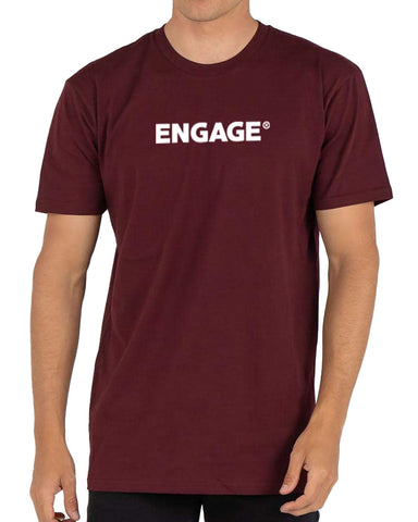 Engage Wordmark T-Shirt (Burgundy)