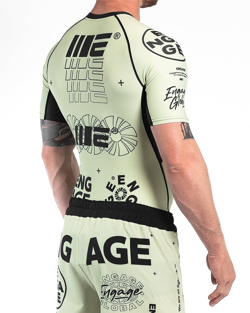 Engage Billboard Short Sleeve Rash Guard - Sand