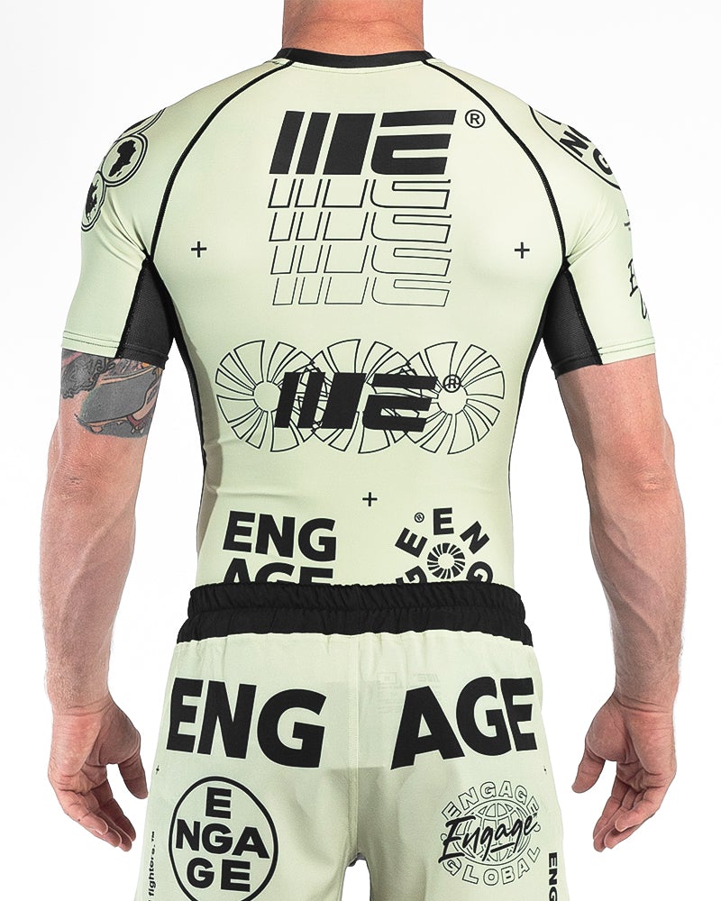 Engage Billboard Short Sleeve Rash Guard - Sand