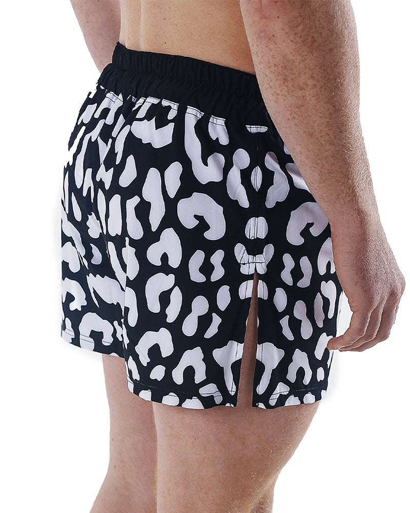 Engage Leopard MMA Hybrid Shorts Black &amp; White