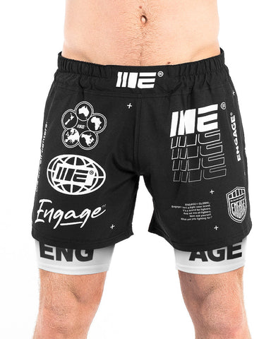 Engage Billboard 2 in 1 Fight Shorts - Black