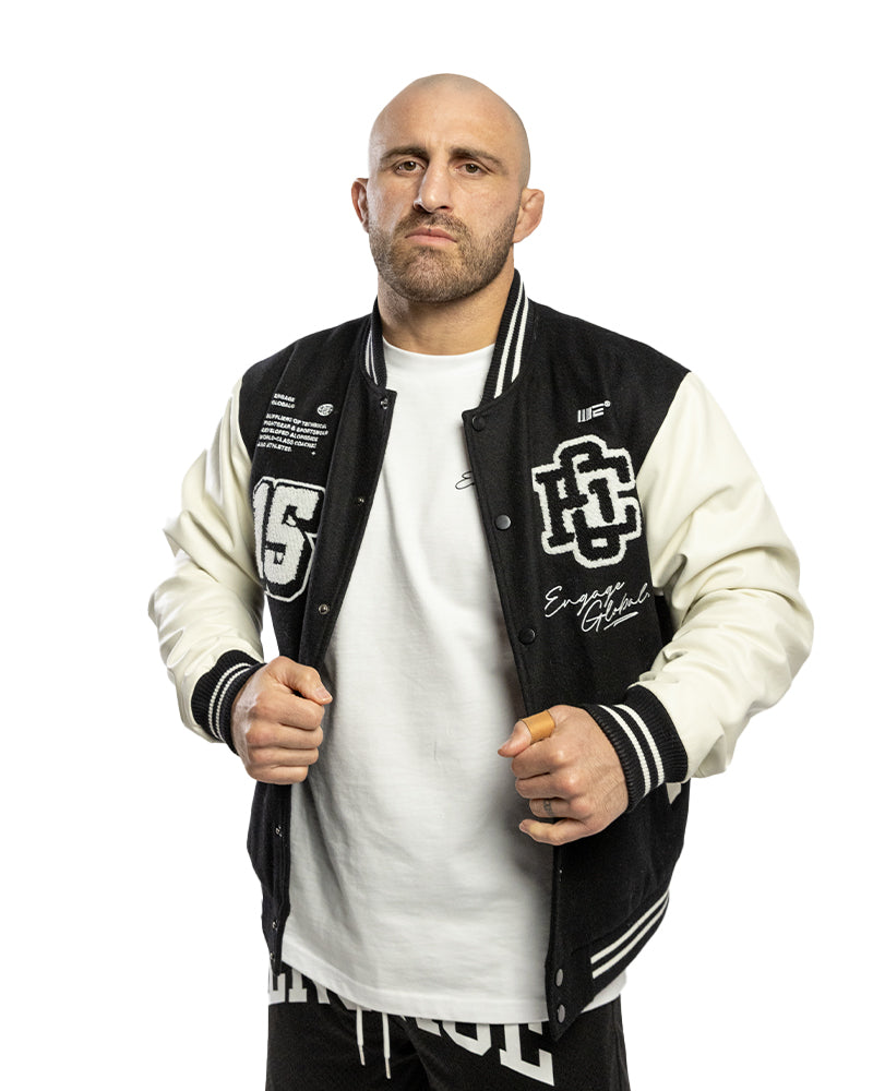 Black and discount white letterman jacket